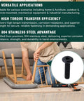 10 Sets Top Shelf M6 75mm Black Coated Flat Head Socket Cap Screws With Binding Nuts And 4mm Hex Wrench in DIY furniture assembly.