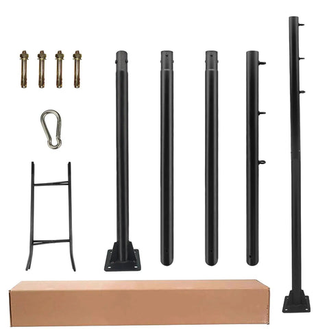 Two Nine Point Five Foot Outdoor Shade Sail Pole Kit With Concrete Brackets Beefy Heavy Duty Metal Posts 2025 Upgraded Anti Bend Frame Tool Free Detachable Assembly Perfect For Patio Garden Deck Backyard And Play Areas