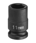Deep Impact Socket For Three Eighths Inch Square Drive 11mm Six Point 30mm Long Flip Socket In CR-MO Steel Industrial Grade