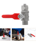 Heavy Duty Copper Quick Snap Ball Valve Two Pack With Rock Solid Handle Quarter Inch Male Thread Leakproof Water Pipe Shut Off Fitting Built Tough For Easy Plug And Play Fixes, showcasing a valve with red handle.