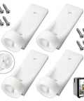 Freezer Door Hinge Plate Replacement Set For Dometic 2002244008 And Instamatic 330019 Fits Dometic Electrolux And Other RV Camper Trailers 2-Way And 3-Way Refrigerators 4 Pieces Non OEM Replacement Parts with screws displayed