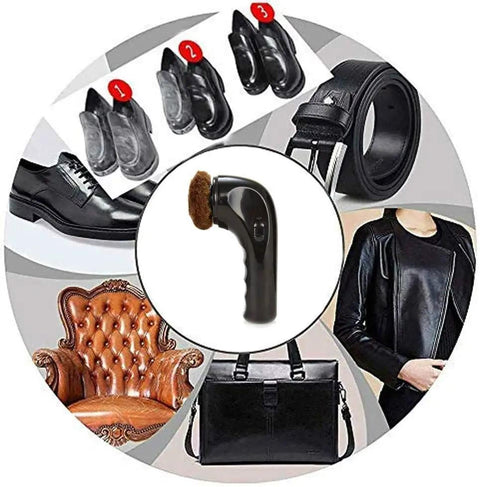 Cordless Electric Shoe Polisher Portable Leather Care Brush Kit For Straight Up Mirror Shine On Shoes Boots And Bags with cleaning heads