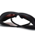 Badass OD4 Plus Laser Safety Goggles, black frame, red lenses, side angle view, designed for heavy duty lab work and precision manufacturing.
