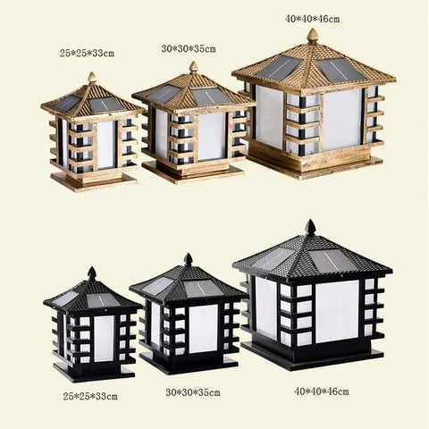 Vintage Solar Post Light For Outdoors Knockout Durability Rock Solid Weatherproof Led Garden Column Lantern in various sizes.