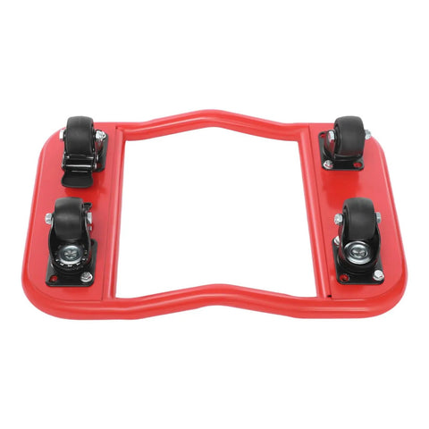Heavy Duty Vehicle Wheel Dollies Set Of Four With 360 Degree Swivel Casters And Secure Brakes For Car Truck Atv Garage Shifting - red dolly with swivel casters