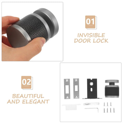 Heavy Duty Single Cylinder Deadbolt Lock With Slick Compact Ball Knob For Bedroom Doors components and knob detail.