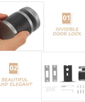 Top Shelf Single Cylinder Deadbolt With A Sleek Hidden Ball Handle For Interior Bedroom Doors Keyed Alike Heavy Gauge Steel close-up of lock with grip.