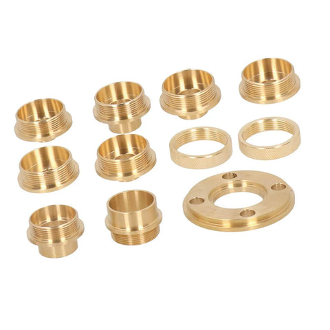 Premium Brass Router Template Guide Kit With Lock Nut And Adapter Precision Bushing Set for Dovetail Hinge and Pattern Routing, brass bushings.