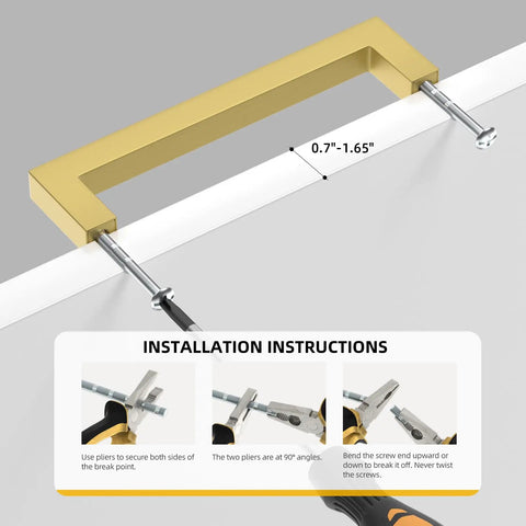 Brushed Brass Cabinet Drawer Pulls Six And One Quarter Inch Center For Kitchen Cabinets And Doors installation guide
