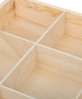 Top Notch Nine Section Wooden Underwear Drawer Organizer For Closet And Bedroom Keeps Your Socks And Lingerie Neatly Sorted With Space Saving Design For A Clean Setup with empty compartments.