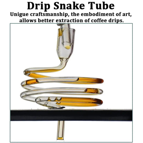 Drip Snake Tube for Next Level Cold Brew Coffee Maker Tower with Adjustable Drip Flow, enhancing coffee extraction.