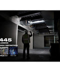 Worker using Rechargeable Magnetic Flood Light With Dual Clip USB Fast Charge 445 Lumens TRUEVIEW Output All Day Runtime