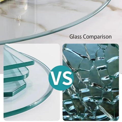Large Tabletop Rotating Lazy Susan Turntable In Bright Yellow With Slick Silent Spin And Zero Drama Tempered Glass Build That Runs As A Sweet Kitchen Workhorse For Families - Glass comparison with tempered glass examples.