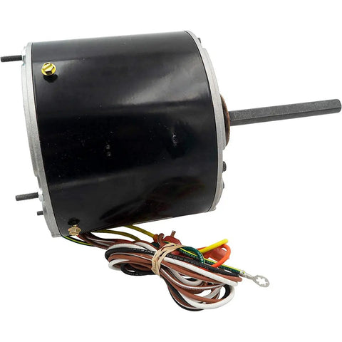 HVAC Condenser Motor 1/6-1/3 HP, Single Phase, 1 Speed, 208/230V, 1075 RPM, Replacement For Air Conditioning Units, motor wires visible