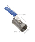Premium Stainless Steel Ball Valve With Internal Thread Manual Shutoff For Residential Plumbing Leak Free Male Threaded Pipe Connector, 12.4cm.