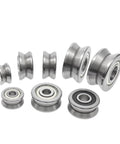 Smoother Than Butter V Groove Guide Roller Bearing 12X41X20MM Self Aligning Ball Bearings, metal, for linear motion setups.