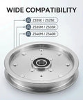 Premium Aftermarket Deck Flat Idler Pulley 6-3/16 Inch Single Groove with bearing for John Deere ZTrak compatibility.