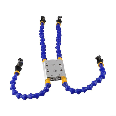 Welding Table Clamp With Flexible Arms Third Hand Tool For Holding Components And Wires, Adjustable Soldering Station Fixture For Precise Positioning And Stable Slip Resistant Grip For Heavy Duty Projects, blue