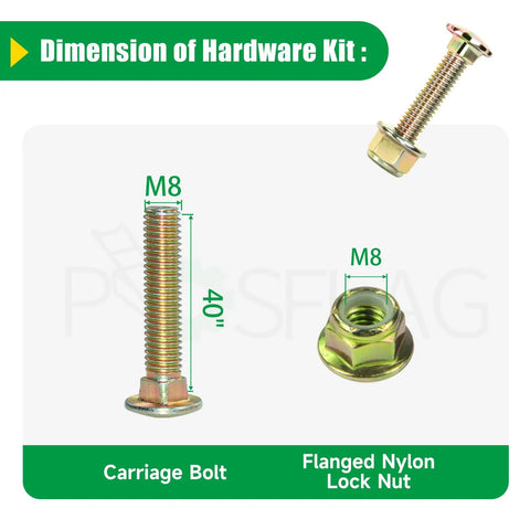 Straight Up Heavy Duty Idler Pulley Replaces AUC16698 And AM106627 For John Deere Zero Turn Mower Deck Parts hardware kit with M8 carriage bolt and flanged nylon lock nut.