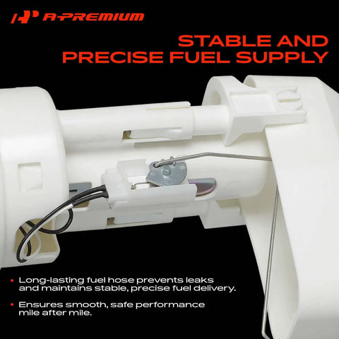 Electric Fuel Pump Assembly Compatible With Suzuki King Quad 450 500 700 750, showing detailed fuel supply components and hoses.
