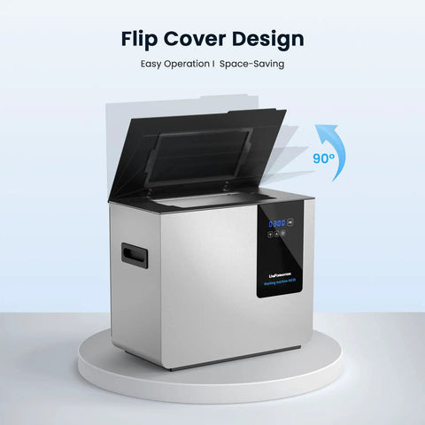 40 Kilohertz Ultrasonic Resin Cleaner And Wash Station For 3D Prints Hella Easy Sla Dlp Model Scrubber with flip cover design.