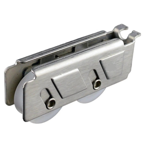 Ridiculously Smooth Stainless Steel Double Wheel Cabinet Rollers for Sliding Doors and Windows Heavy Duty Sliding Track Pulleys, detailed view.