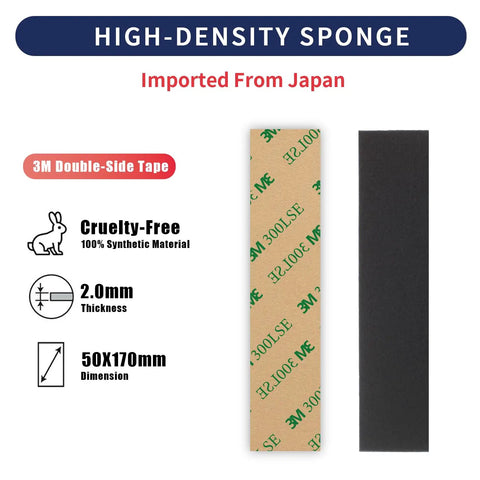 No Sweat Pre Cut Light Seal Foam Sponge Repair Kit To Crush Old Leaks On Classic Film Cameras, black high-density sponge with adhesive backing.