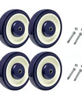 5 Inch Polyurethane Shopping Cart Wheels Four Pack With Stepped And Full Tread Face And Double Ball Bearing Heavy Duty 1400 Lb Capacity Replacement Carts For Grocery Stores And Restaurants Smooth Rolling Durable Construction