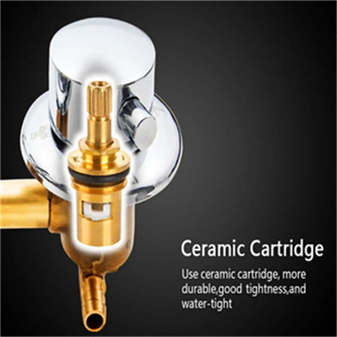 Solid Build 5 Way Brass Shower Diverter Valve With No Sweat Ceramic Cartridge showcasing ceramic cartridge and brass fittings.