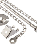 Silver Patio Door Security Pin Adjustable For Easy Lockdown, Rust Resistant Steel with screws and chain for sliding doors