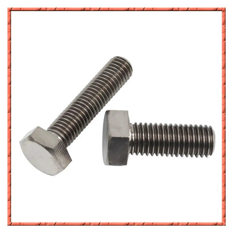 Top Shelf Pure Titanium Hex Head Bolts M10 Flat Head Machine Screws Assorted Lengths Set Of Ten close-up of titanium hex bolts