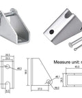 Dang Smooth 12Vdc Electric Linear Actuator With 10 Inch Stroke And Momentary Switch 200 Lb Force IP66 Weatherproof Shell mounting bracket details with measurements.