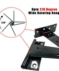 Heavy Duty T Hinge Set Tee Strap Hinges For Shed Gate Barn Fence Doors, black 6-inch with 270-degree rotation range