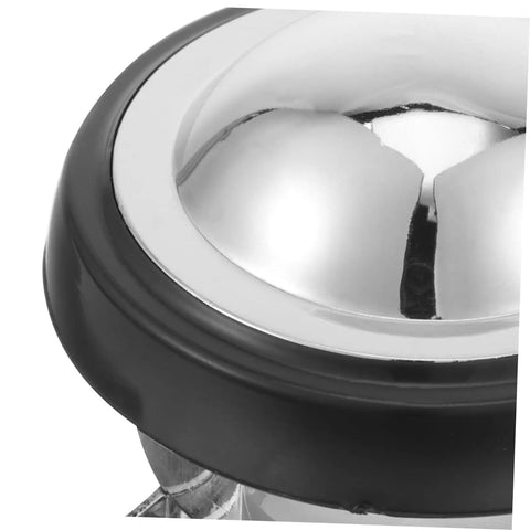 Close-up of Heavy Duty Swivel Casters For Office And Barber Chairs, chrome wheel with black rim, designed for smooth movement.