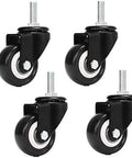 Four M8x25mm PU Rotating Caster Set, Load Bearing 240kg Total Capacity (60kg Each), 360 Degree Swivel Wheels With TPE Soft Rubber, Heavy Duty Furniture Caster Replacement Without Brakes, Suitable For All Floor Types
