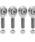 Shop Built Hot Rod Hardware Featuring Half Inch Chromoly Heim Joint Rod Ends With Left And Right Hand Threads, 4-piece set.