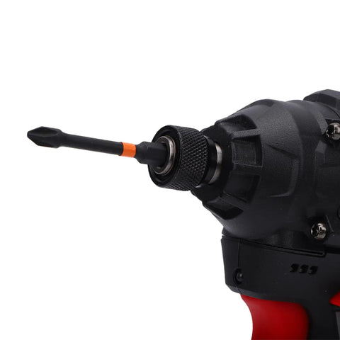 Close-up of Heavy Duty Cordless Drill Set With 16.8V Brushless Motor And Knockout Power Delivery showing bit and chuck.