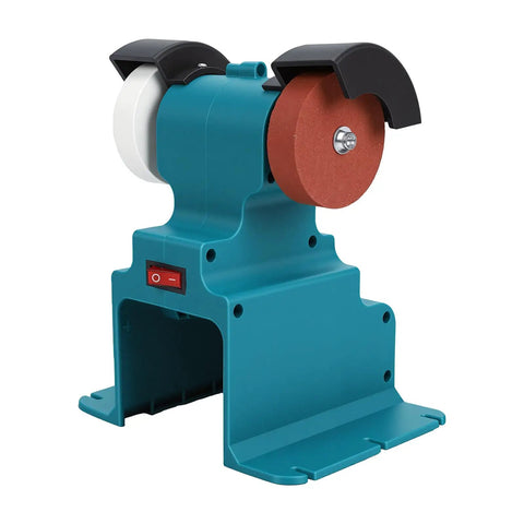 Rock Solid Cordless Bench Grinder With Dual Coarse And Fine Grinding Wheels for sharpening metal with portable design.