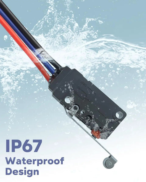 All Weather Waterproof Microswitch With Track Roller Bar For Indoor Outdoor Use SPDT 3 Pin 10A 125/250V 2 Pack in water