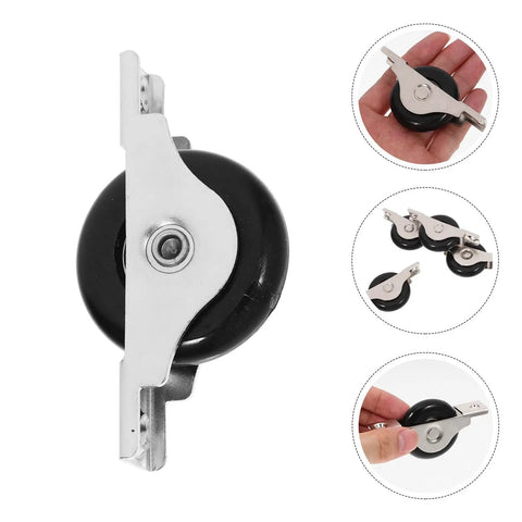 Premium Heavy Duty 40mm Nylon Sliding Door Roller Pulley With Steel Double Bearings, side view showing black nylon wheel.