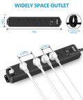 Two Pack Surge Protector Power Strips With 10 Foot Heavy Duty Extension Cord, Five Widely Spaced Outlets And Three USB Ports