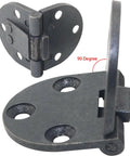 Rock Solid Zinc Alloy Flat Fold Table Hinges 2 Pack showing 90-degree angle, designed for heavy duty use in furniture hardware.