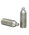 Two Piece Heavy Duty Spring Plunger Ball Pins Featuring Hex Socket Threads Milled From Rust Proof 304 Stainless Steel, M3 to M12.