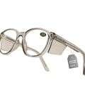 Built Tough Z87 Plus Safety Reading Glasses With Heavy Duty Side Shields And UV400 Blockers Cold Brew Plus Two Magnification Clutch Gear, clear lenses, side shields, +2.0 magnification.