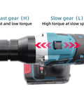 High Octane Cordless Electric Rivet Gun Kit features fast gear and slow gear settings for versatile control in tasks.