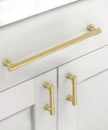 10 Pack 10 Inch 254mm Brushed Gold Cabinet Pulls Kitchen Drawer Handles Built Different Heavy Duty Solid Metal Bar Grip Rustproof Cupboard Hardware No Drama Install Home Makeover Win on modern cabinets.