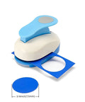 Three Quarters Inch Circle Punch 19mm Circular Cutter Tool Lever Punch For Paper Crafts Scrapbooking shown with cut circle and size