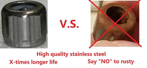 Heavy Duty One Way Clutch Needle Bearing Replacement For Spin Mops 8X14X12mm 2 Piece Set comparing stainless steel to rusty option.