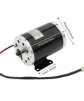 48V 1000W Brushed Motor Kit with 3000 RPM output, showing dimensions and wires for scooters and e-bikes