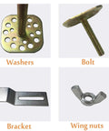 Bulletproof Undermount Sink Clips With Quick Grip Epoxy Tape 10 Pack Zinc Steel Brackets For No Sweat Granite Quartz Kitchen And Bathroom Cabinet Installations showing washers, bolts, bracket, and wing nuts.